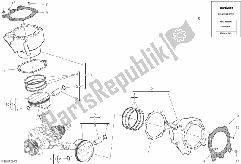 Toutes les pièces pour le Cylindres - Pistons du Ducati Multistrada 1260 S ABS Thailand 2019